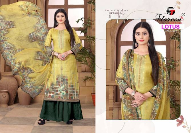 Floreon Lotus New Exclusive Wear Cotton Heavy Designer Dress Material Collection